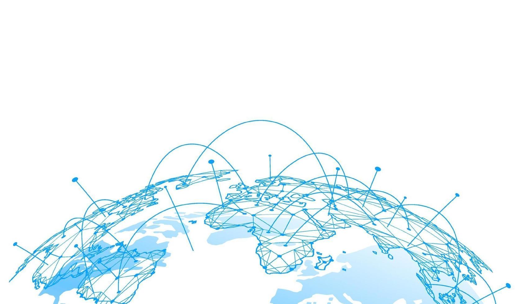 Global network connection. World map point and line composition concept of global business. Vector Illustration