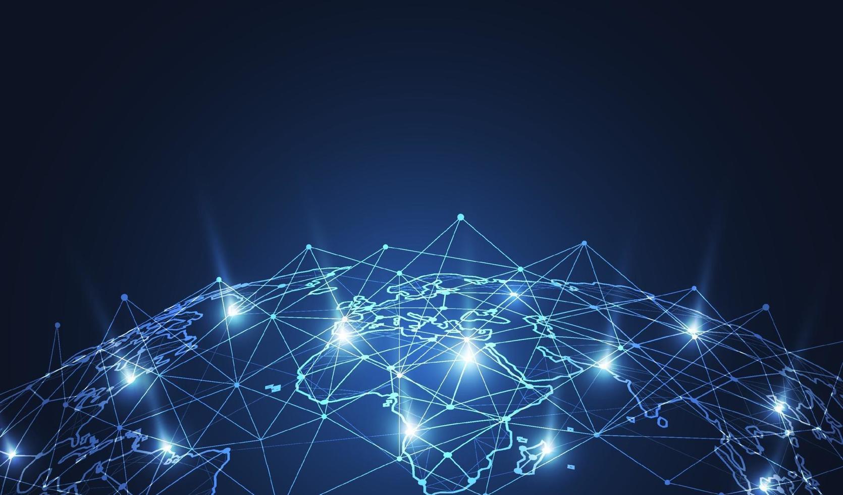 Global network connection. World map point and line composition concept of global business. Vector Illustration