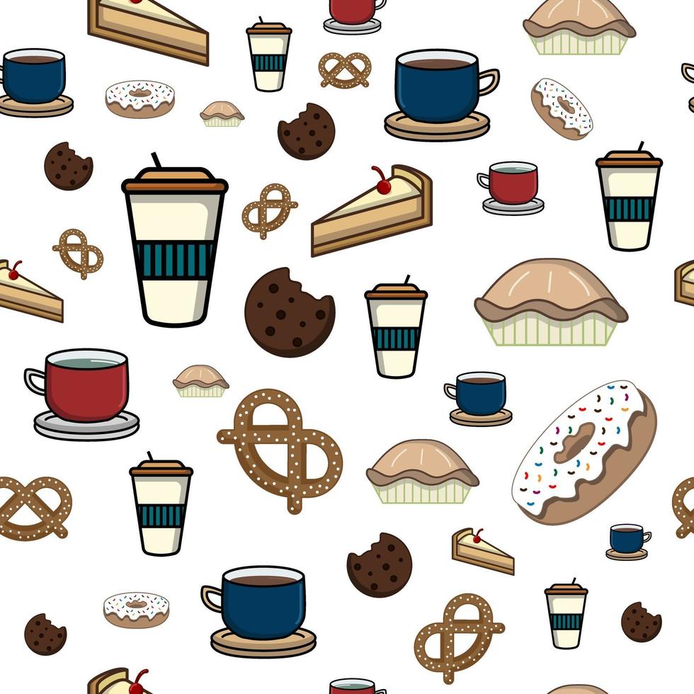 beverage and snacks seamless pattern perfect for wallpaper or background vector