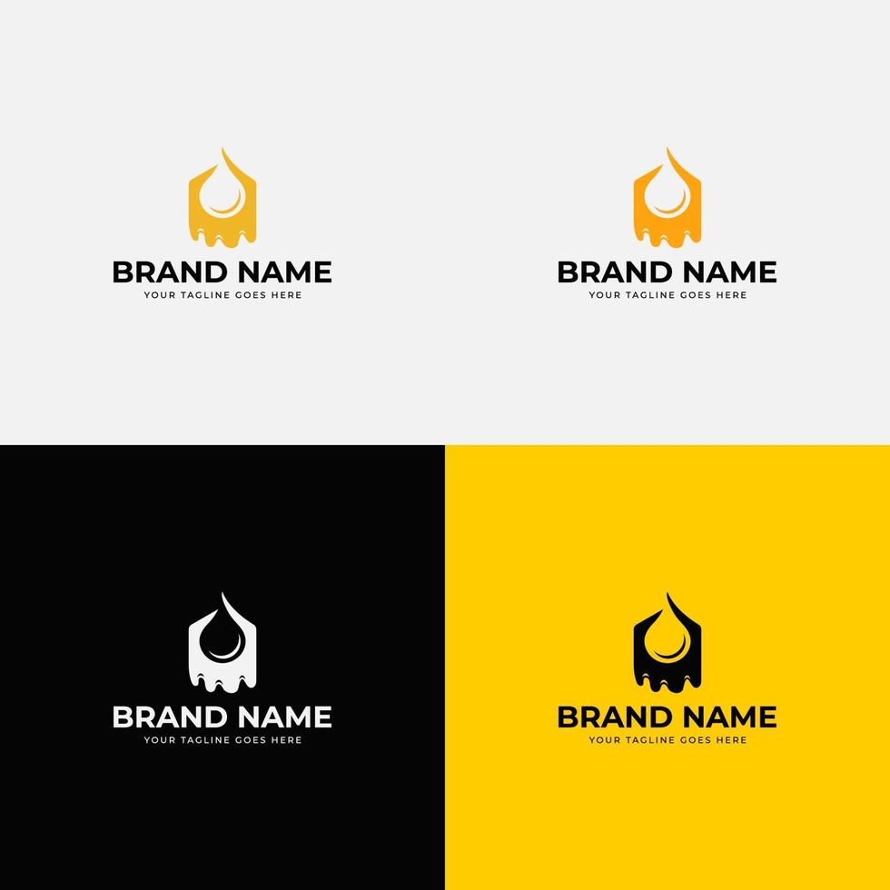 Hexagonal bee honey logo design vector concept template illustration for honey collect sell and buy company branding or business startup