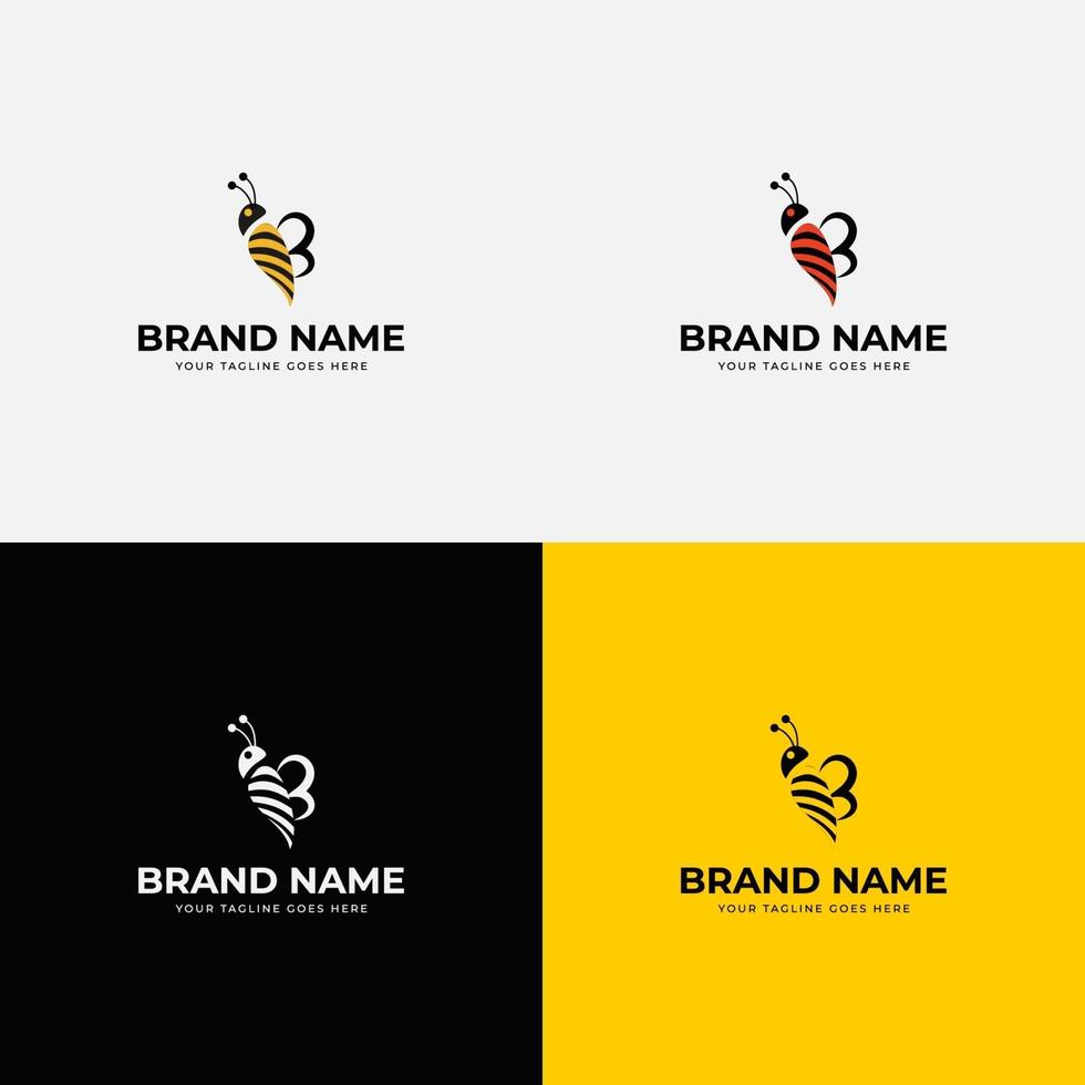 Creative bee honey logo design vector concept template illustration for honey collect sell and buy company branding or business startup