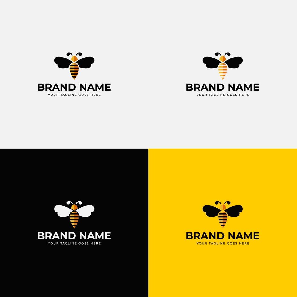 Creative abstract bee honey logo design vector concept template illustration for honey collect sell and buy company branding or business startup.