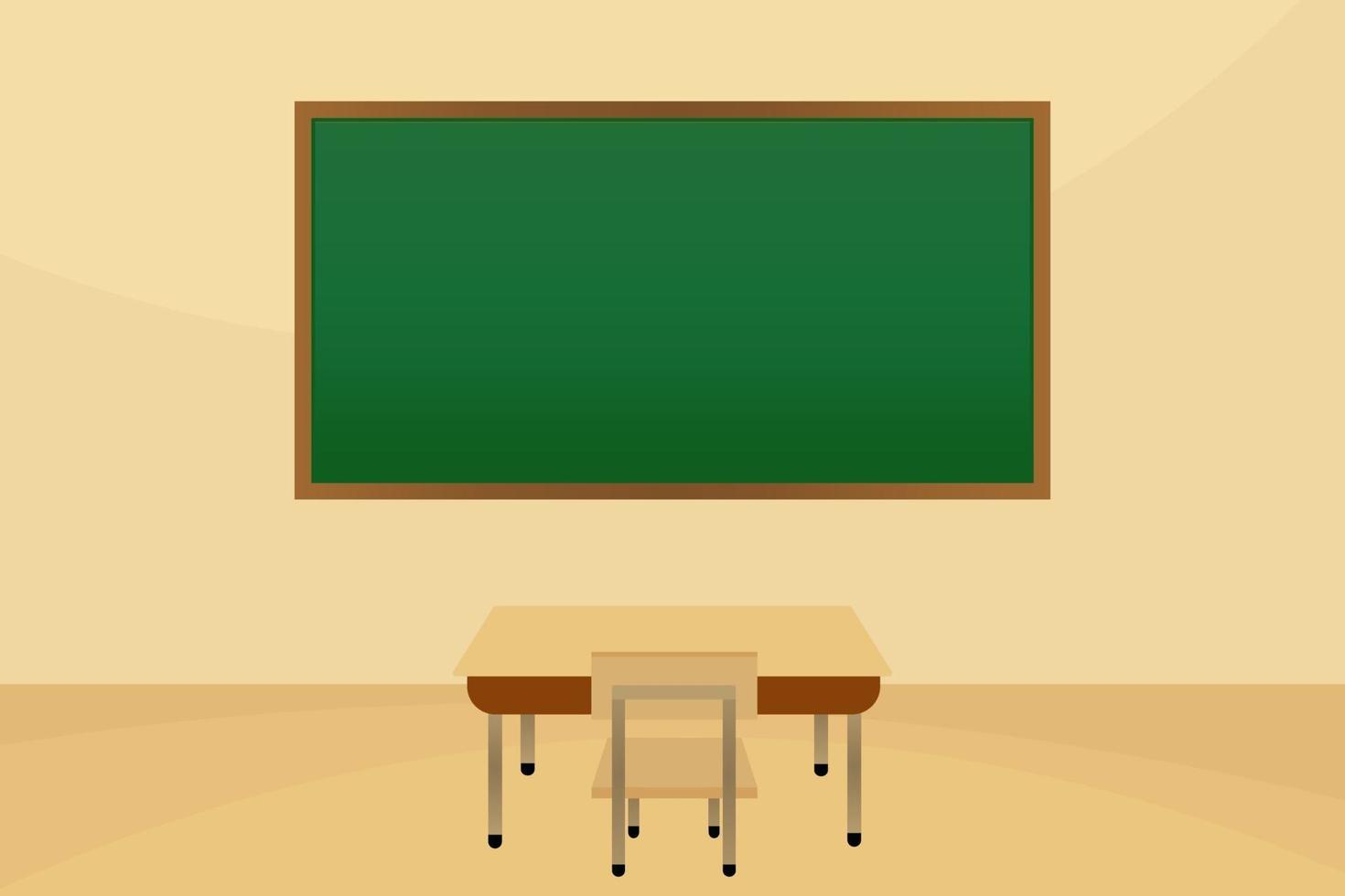 Green School Chalkboard With School Table vector