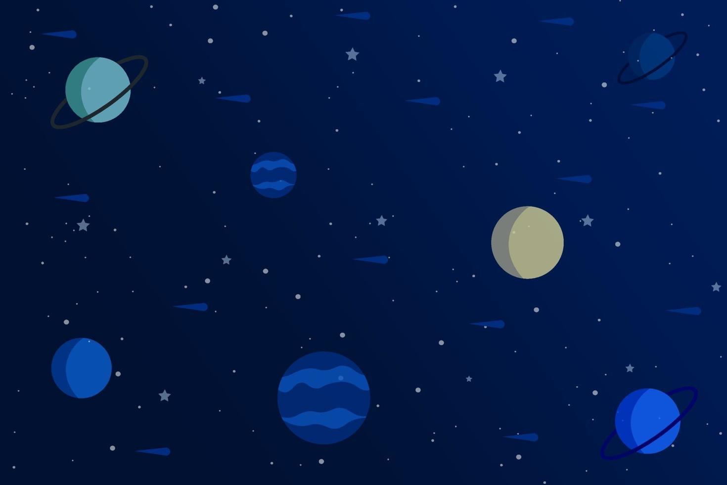 Fondo de planetas coloridos con estrellas vector