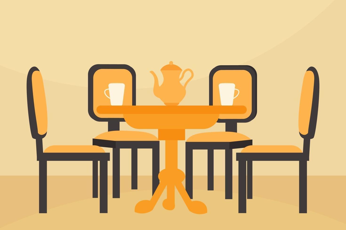 Kitchen Table and 4 Chairs vector