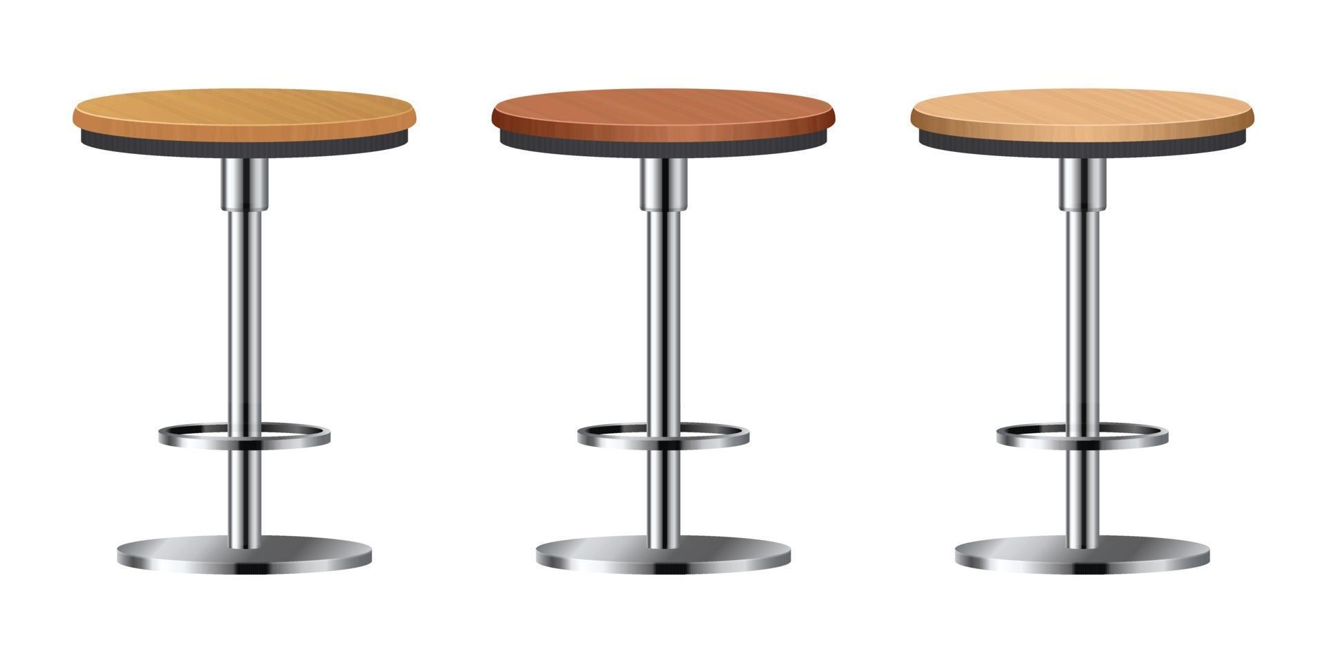 Realistic bar chair set vector illustration