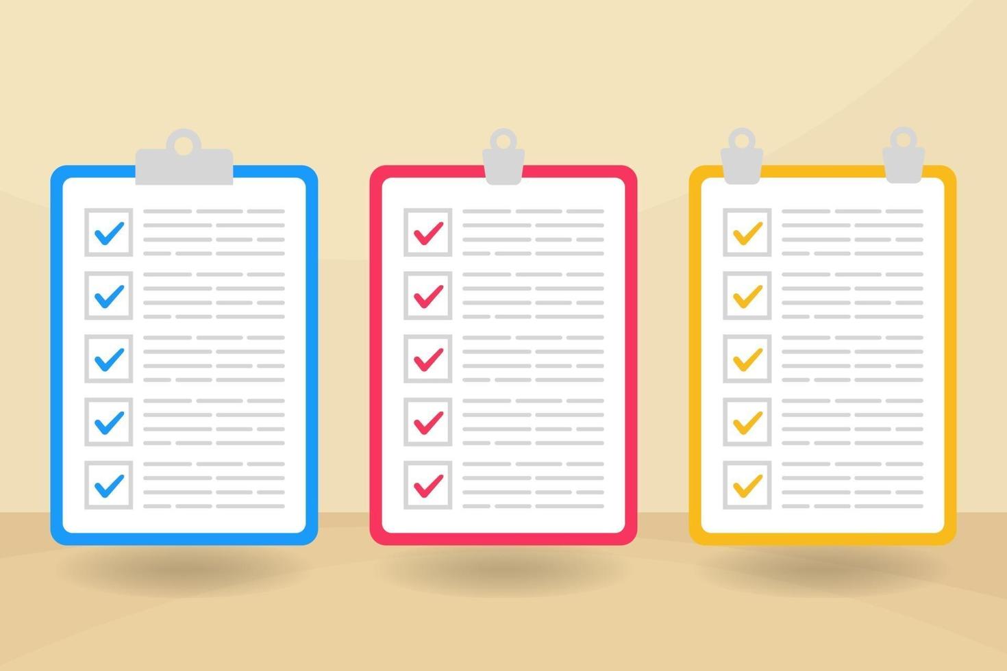 Colorful Check List Collection With Flat Design vector