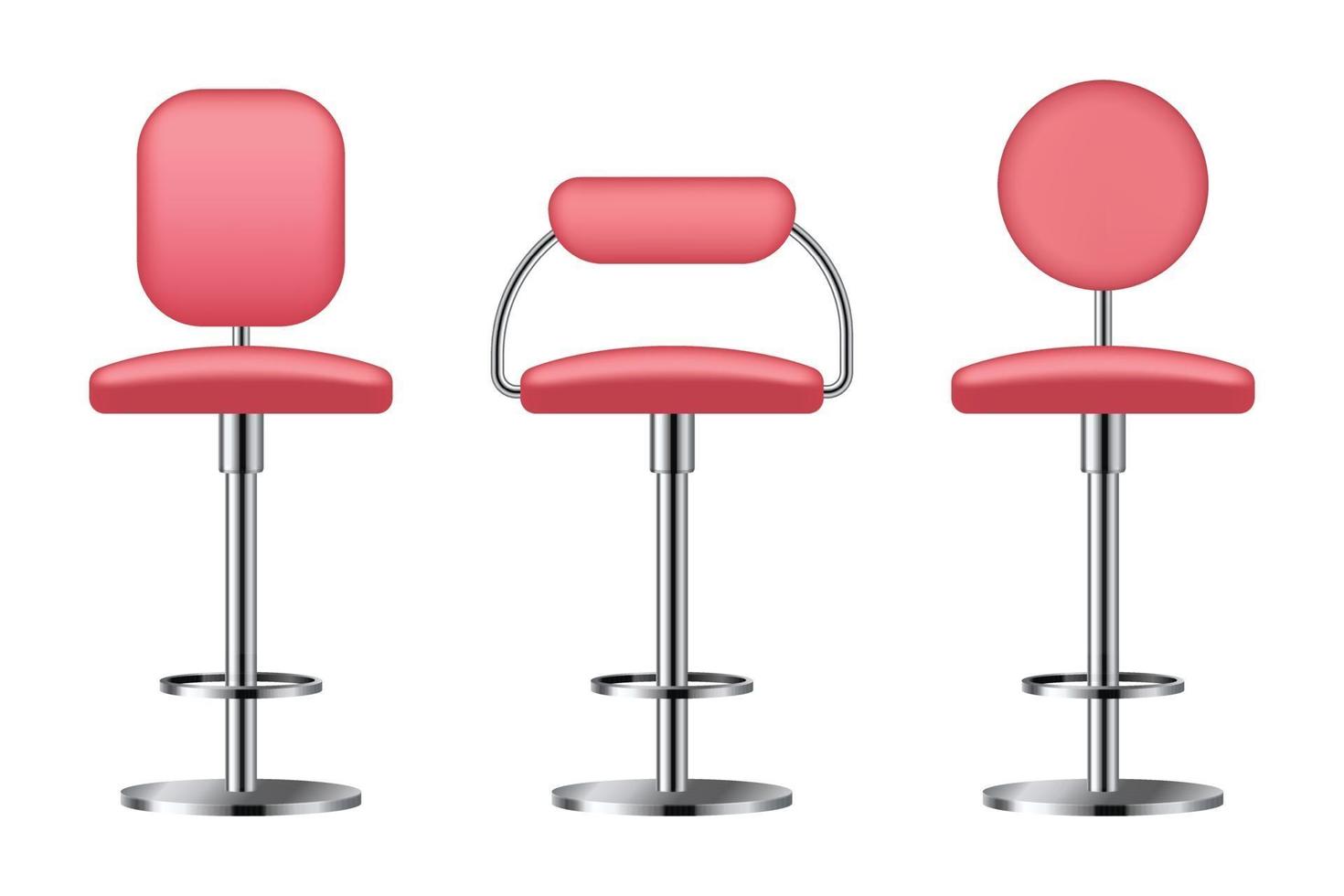 Realistic bar chair set vector illustration