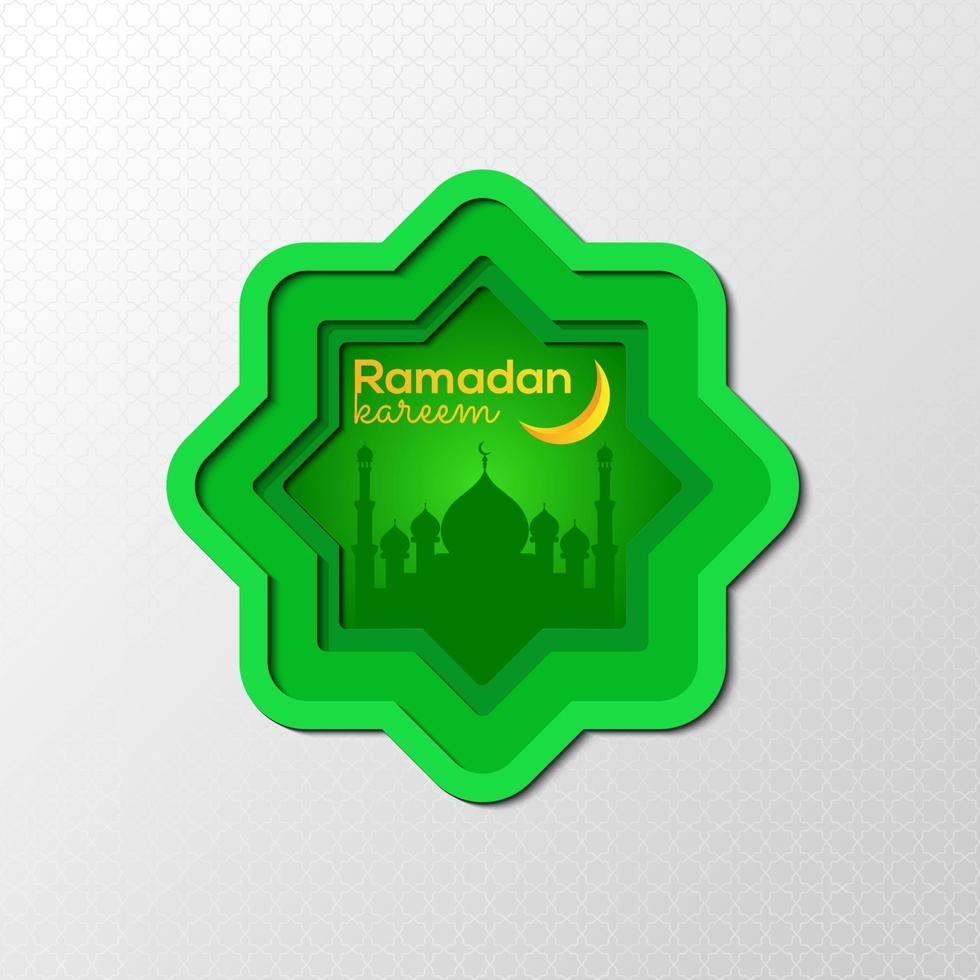 diseño de fondo de ornamento verde ramadan kareem vector