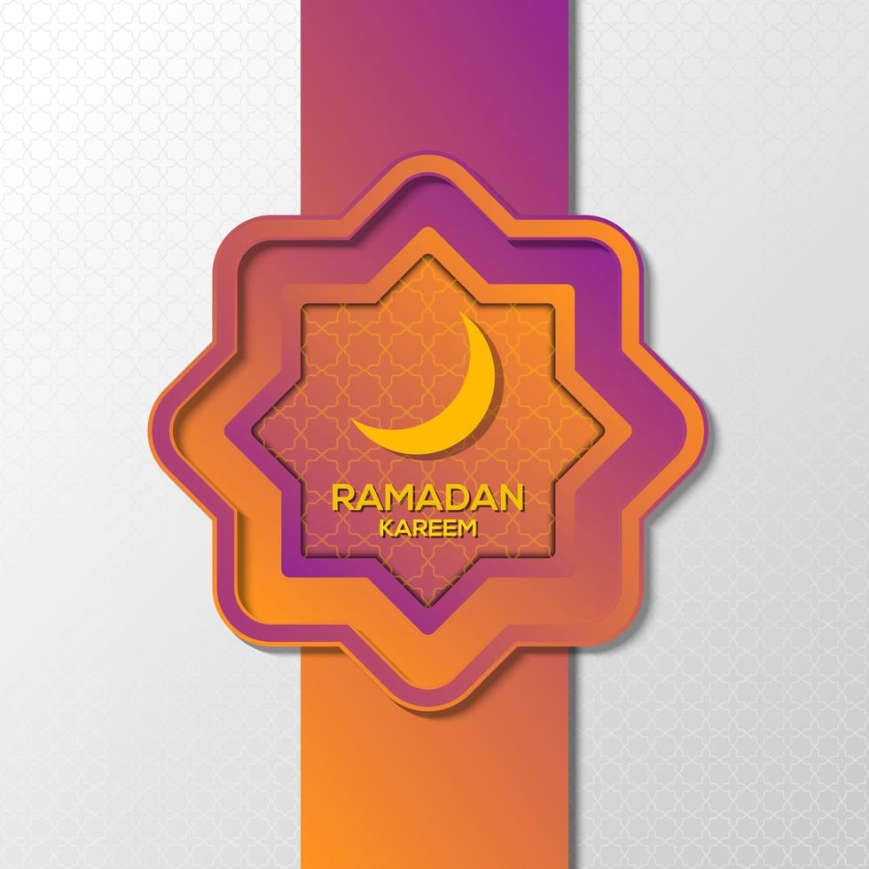 Ramadan kareem purple ornament background design vector