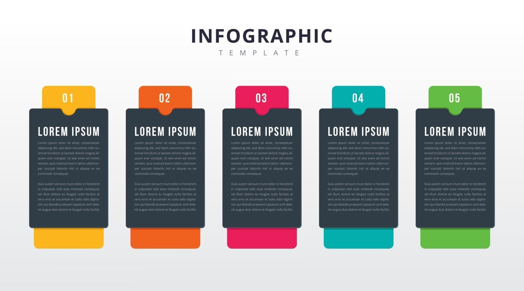 etiqueta de diseño de forma geométrica infográfica con iconos numéricos. información del concepto de negocio. 5 opciones o pasos. plantilla de ilustración vectorial. vector