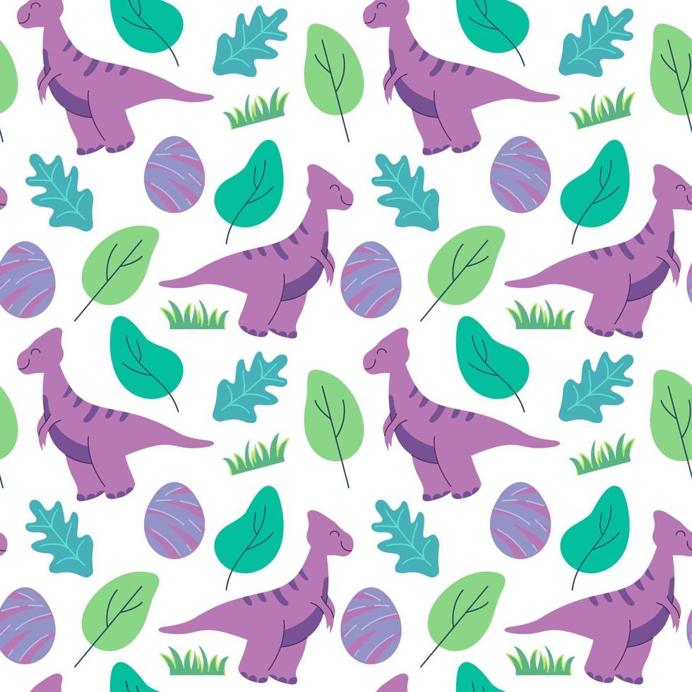funny dinosaurs seamless pattern Ideal for cards, invitations, party, banners, kindergarten, baby shower, preschool and children room decoration vector
