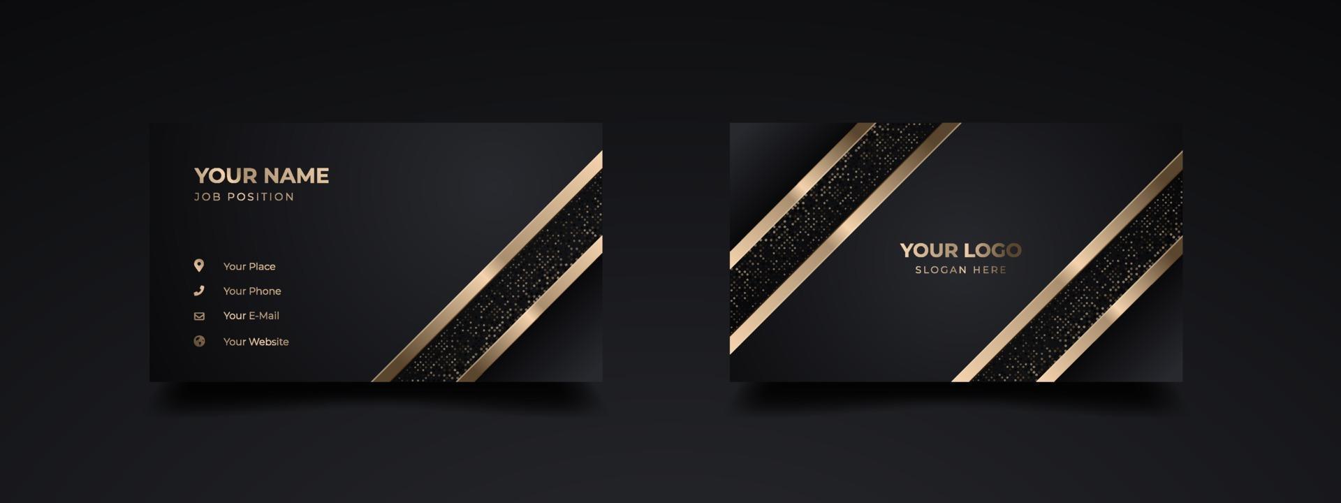 Modern luxury business card print template design. Inspiration from the abstract. Contact card for company. Two sided golden design . Vector illustration