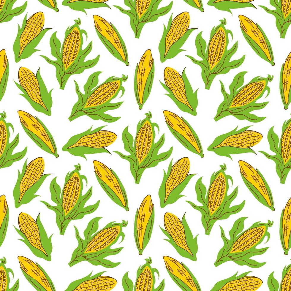 corn vector seamless pattern background vector. Background for menu, packaging, wrappers, kitchen prints, spice shop