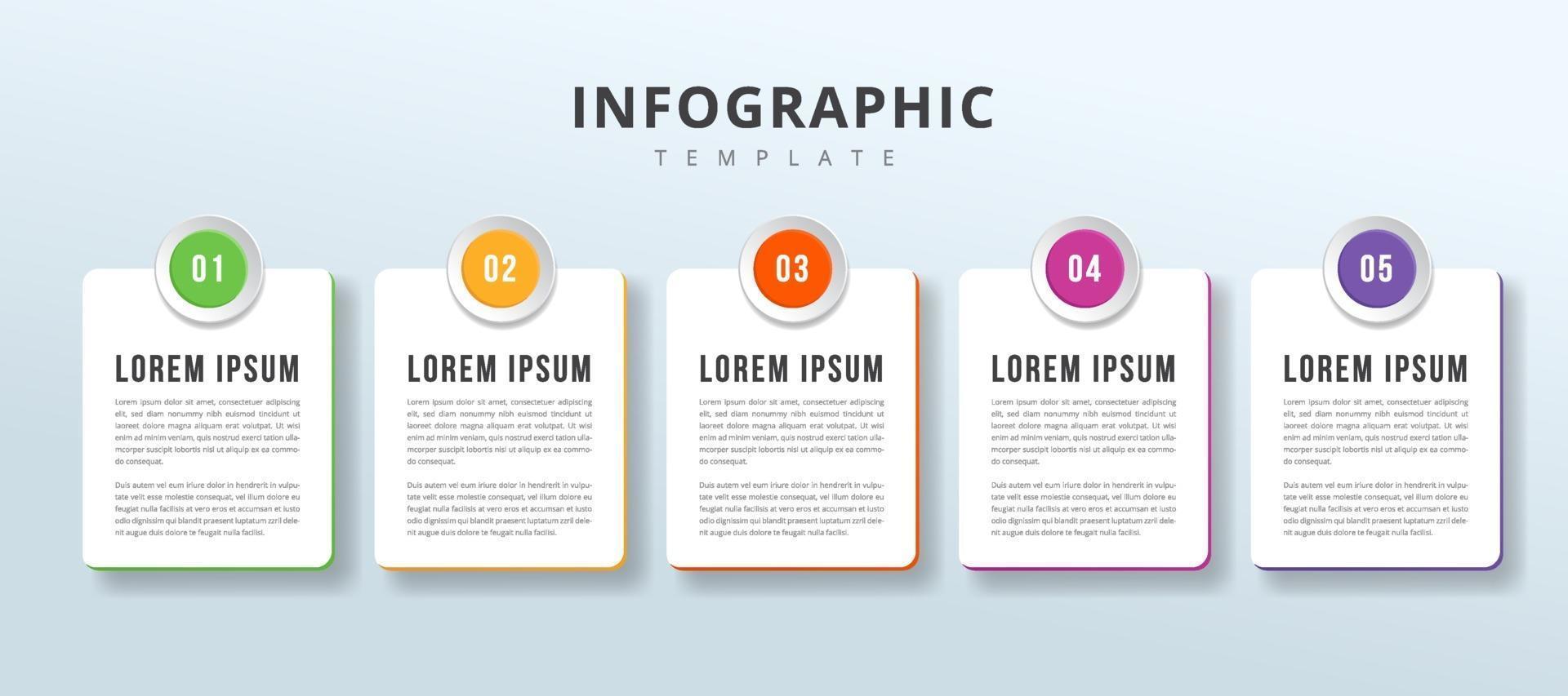Vector infographic with icons numbers. 5 options or steps. Infographics for business label template. suitable for info graphics, flow charts, presentations, web sites, banners, printed materials.