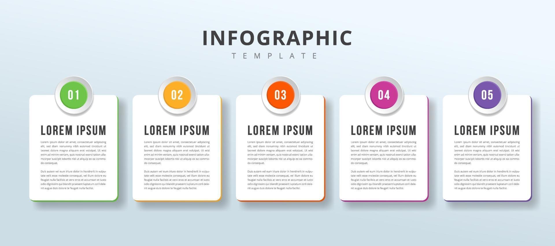 Vector infographic with icons numbers. 5 options or steps. Infographics for business label template. suitable for info graphics, flow charts, presentations, web sites, banners, printed materials.