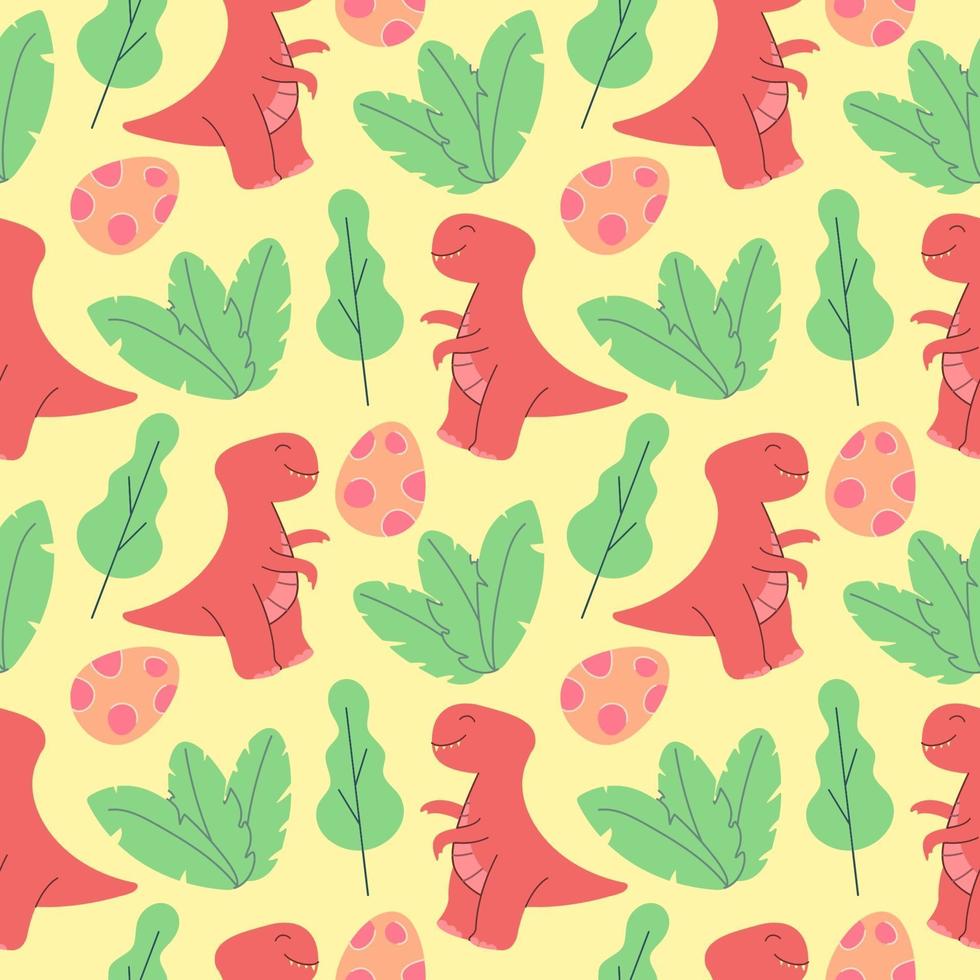 cute dinosaurs pattern desig vector illustration seamless pattern with Dinosaurs