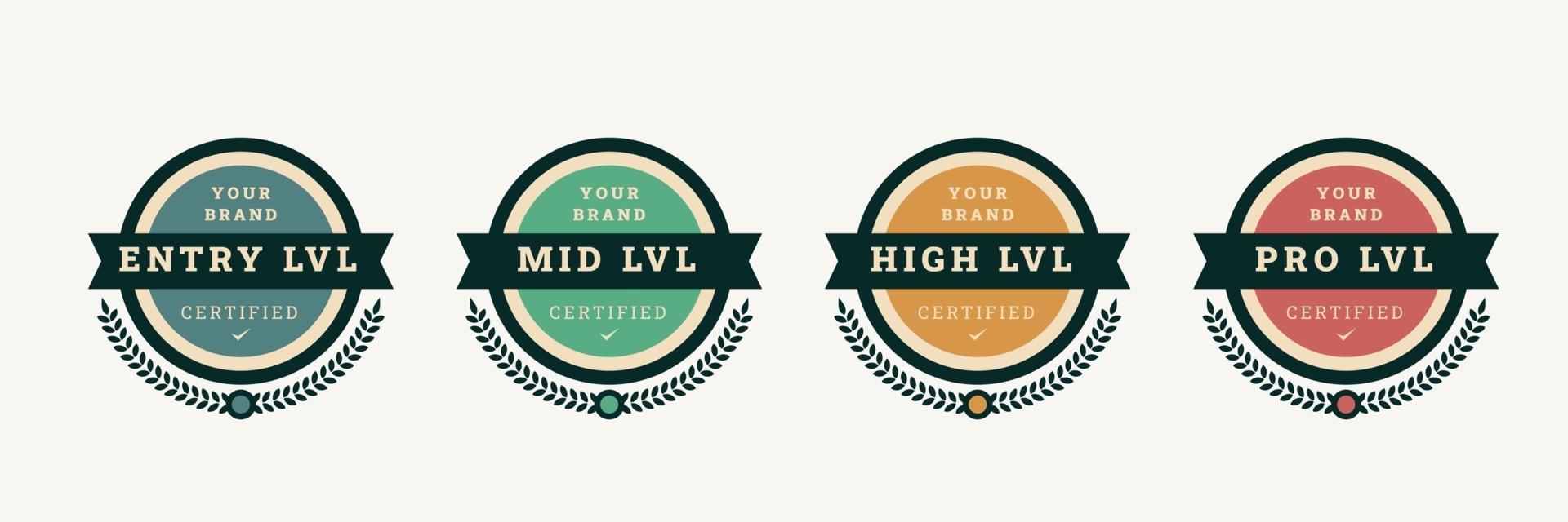 Digital certified logo badge template. Certification emblem with vintage concept design. Vector illustration.
