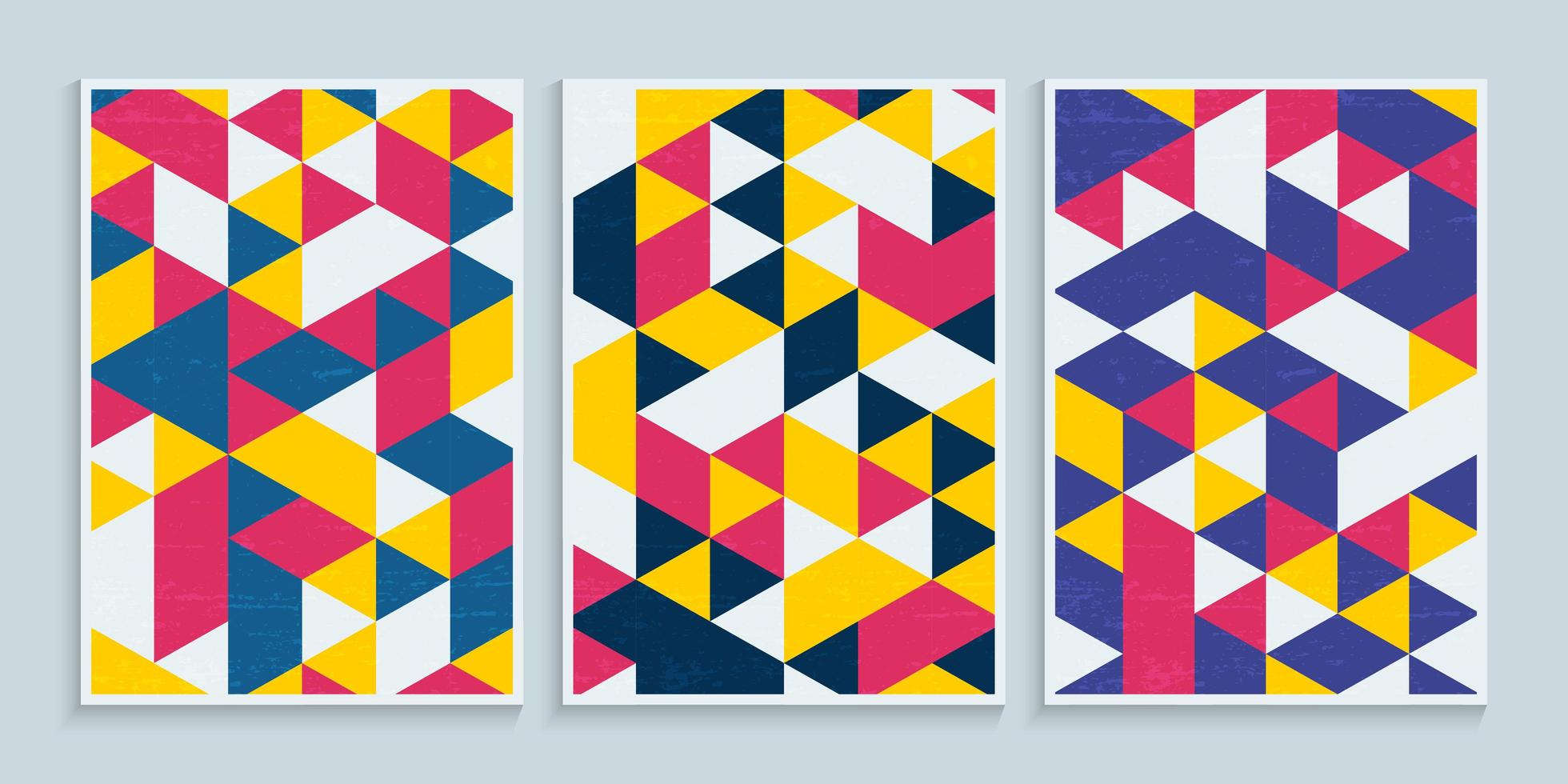 Geometric minimal covers design set with colorful shapes vector