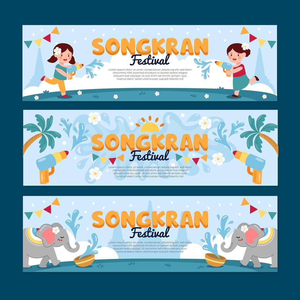 Water Splashing During Songkran Festival vector