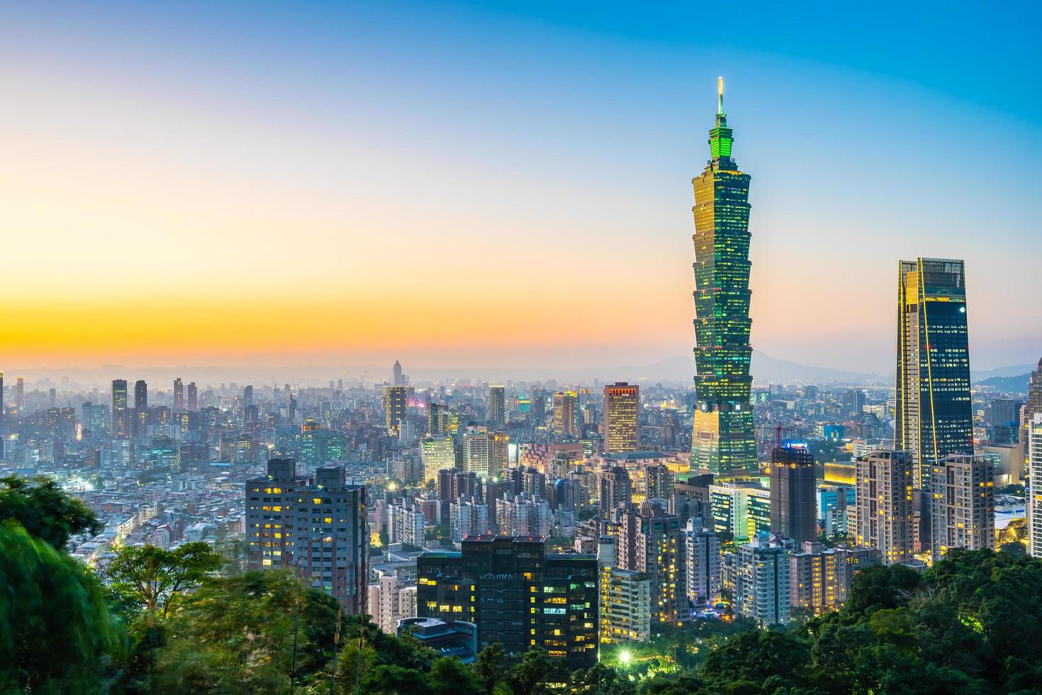 Taipei 101 tower and view of Taipei, Taiwan photo