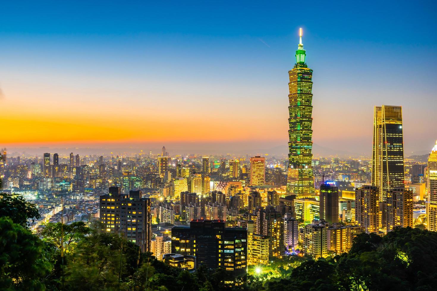 Taipei 101 tower and view of Taipei, Taiwan photo