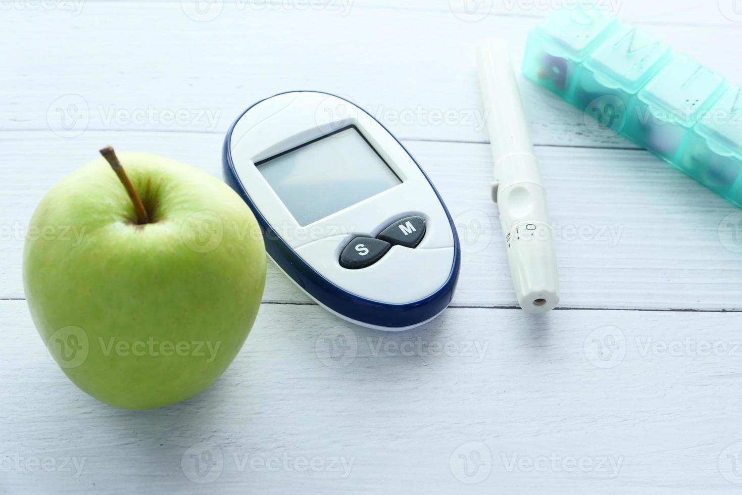Close up of diabetic measurement tools photo