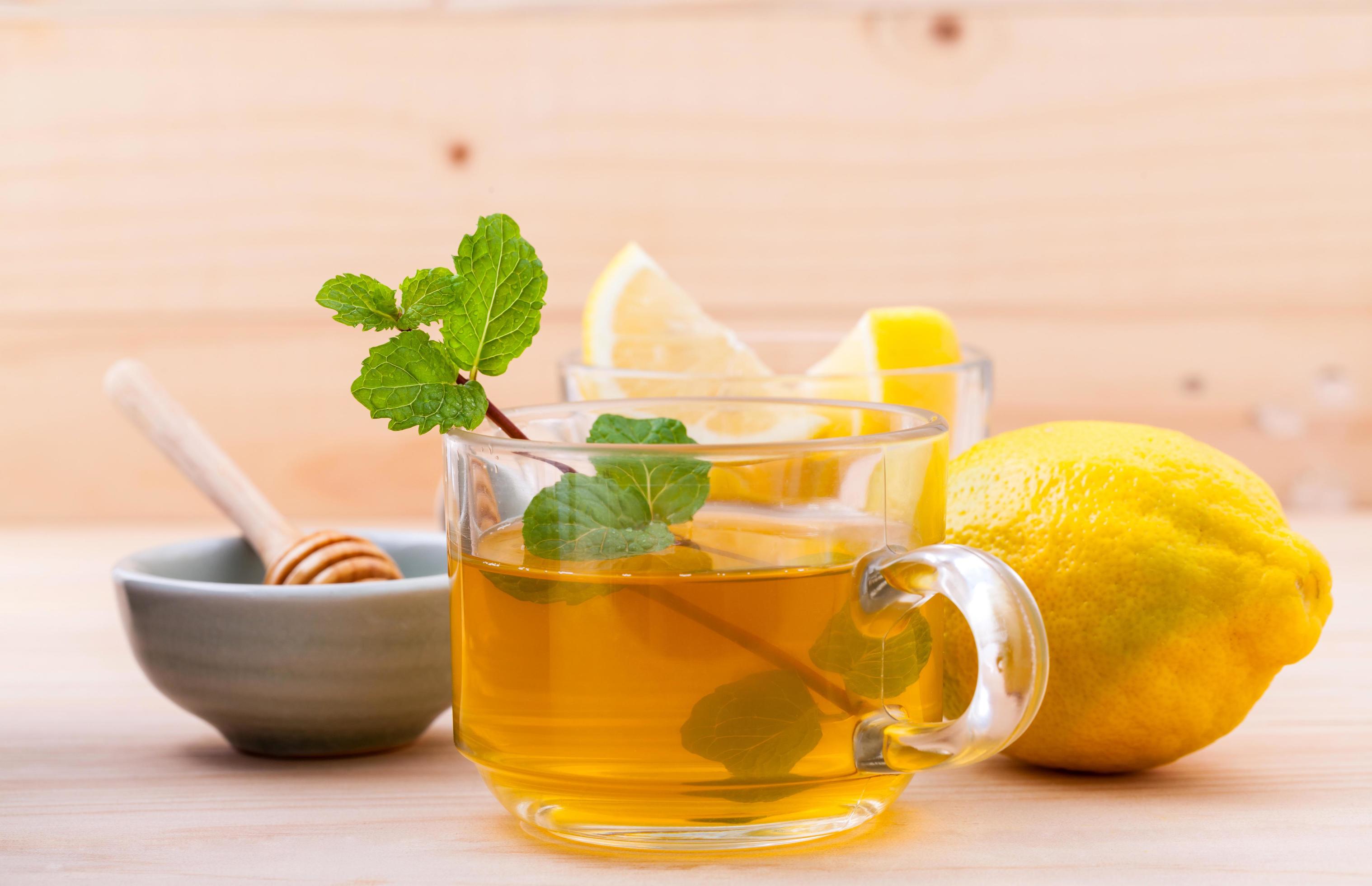 Mint, lemon, and honey tea 2060231 Stock Photo at Vecteezy
