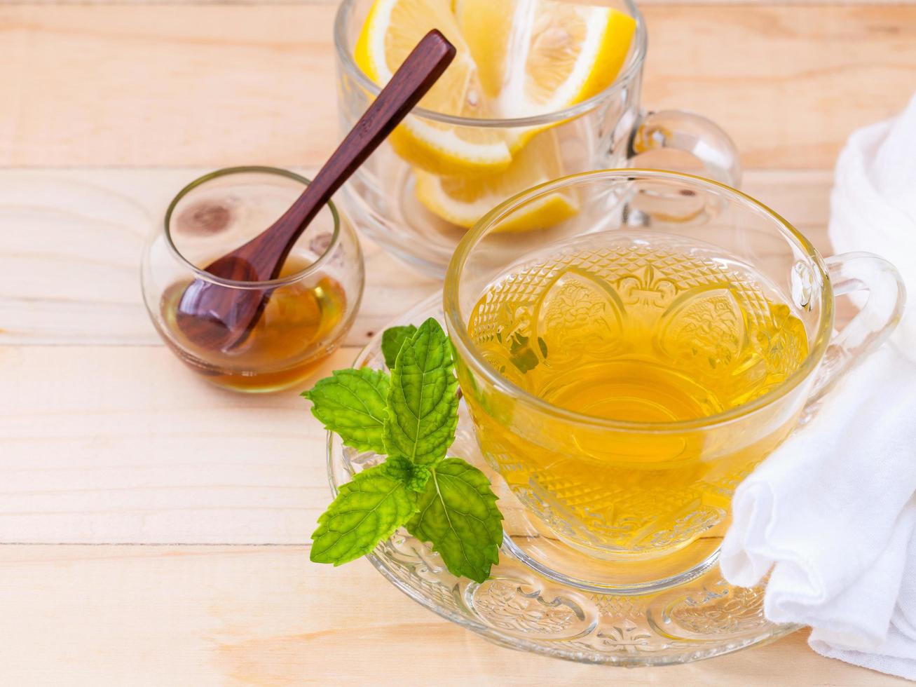 Herbal tea with mint, lemon, and honey 2060267 Stock Photo at Vecteezy