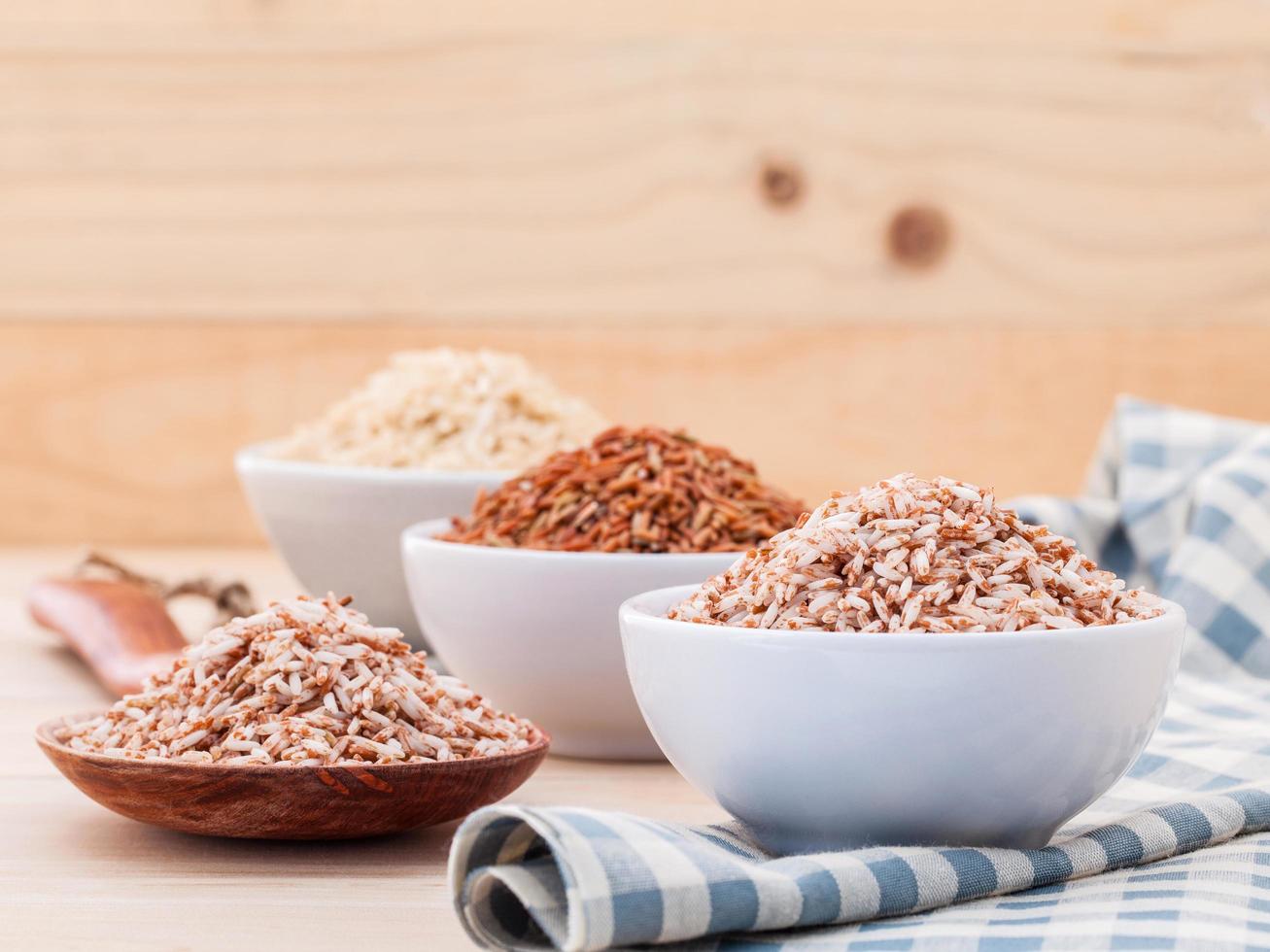 Bowls of whole grains photo