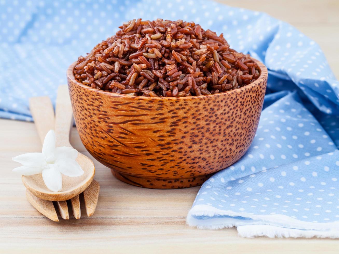 Bowl of whole grain rice photo