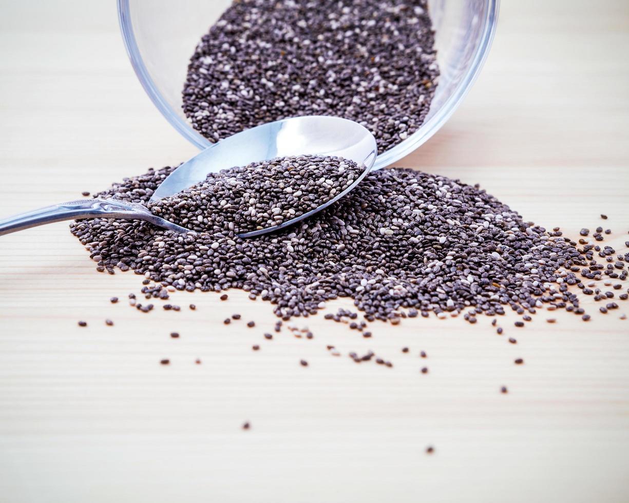 Sesame seeds on a table photo