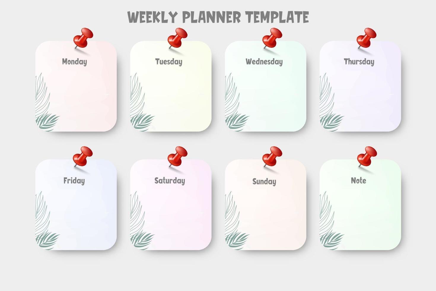 weekly planner vector template