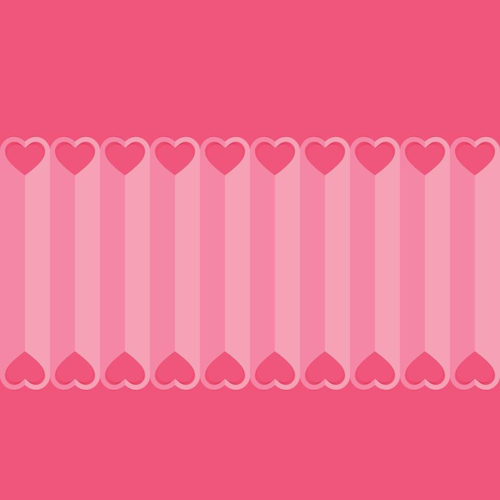 Love hearts Valentines day background, paper cut style vector