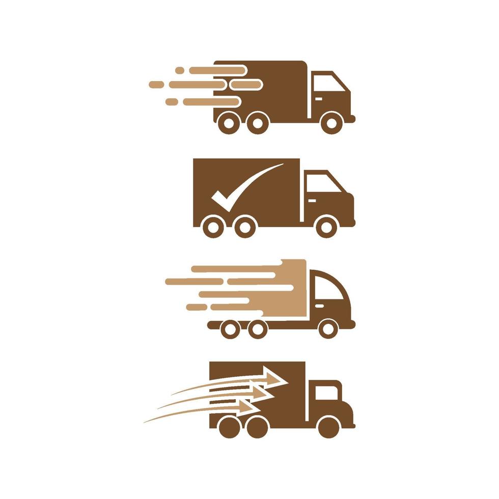 Fast delivery truck icon set vector