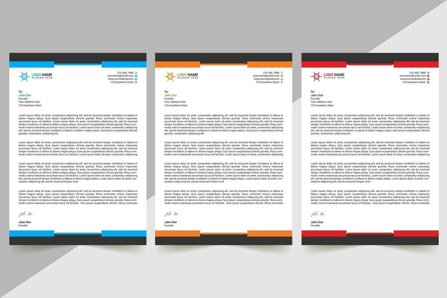 Multiple Letterhead Template vector