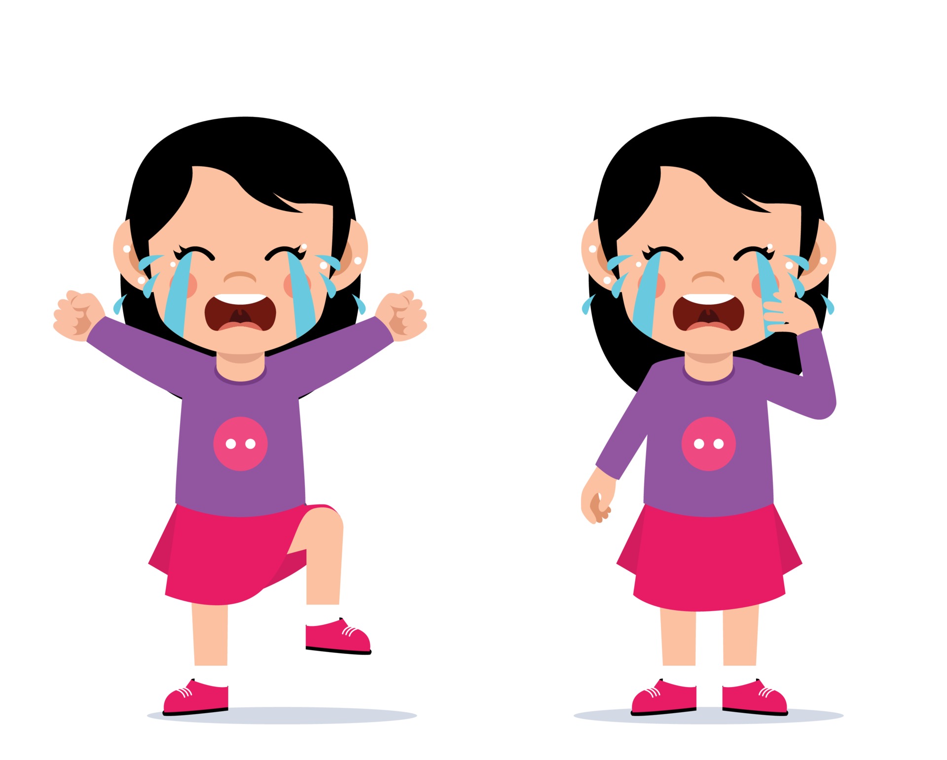 Little cute kid cries. Child scream, crying concept 2061050 Vector Art