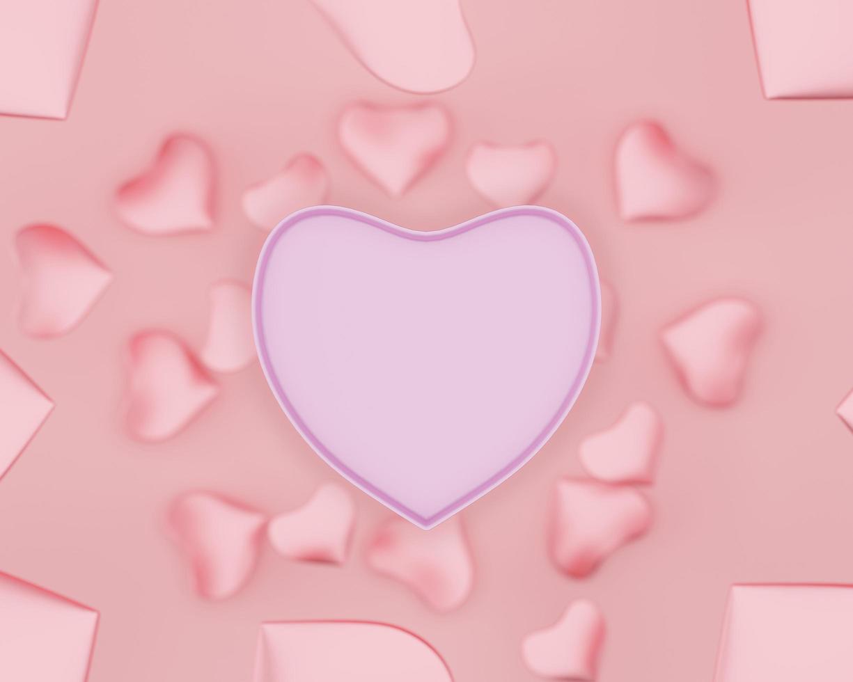 Fondo de amor abstracto con forma de corazón rosa foto
