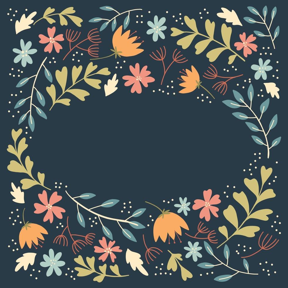 simple floral frame vector