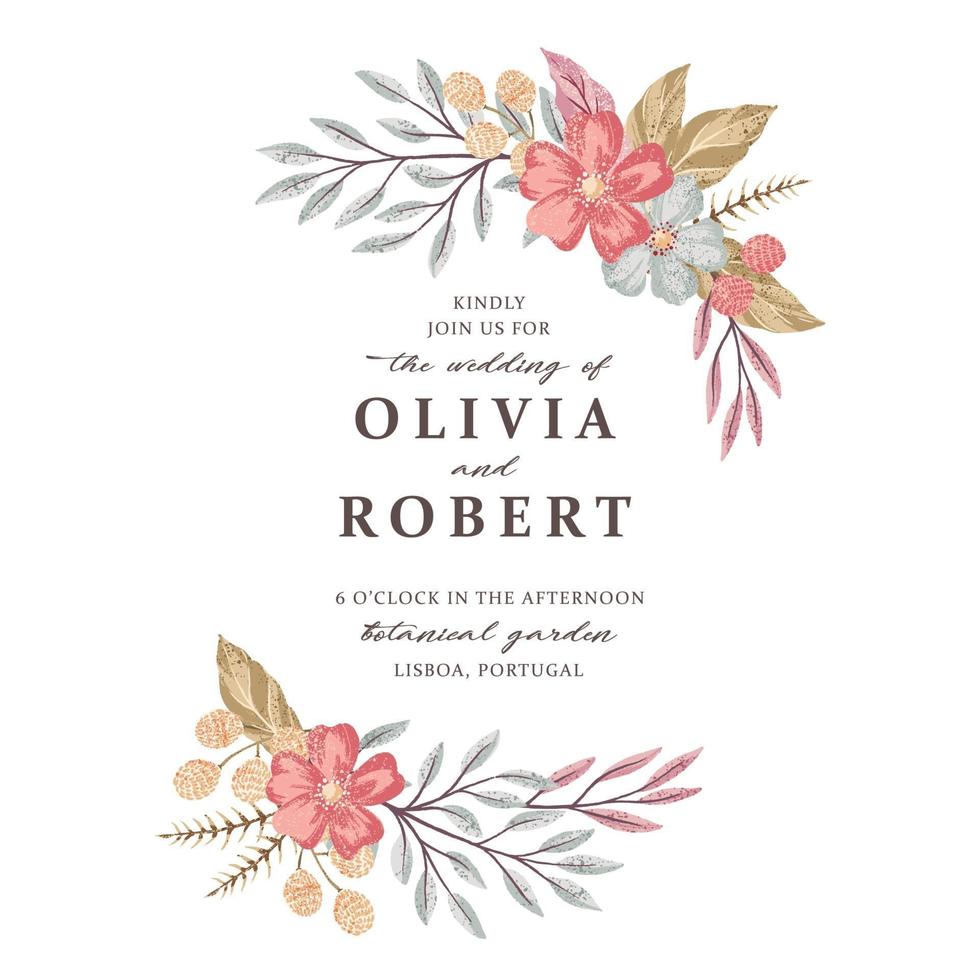 Invitation wedding card vector