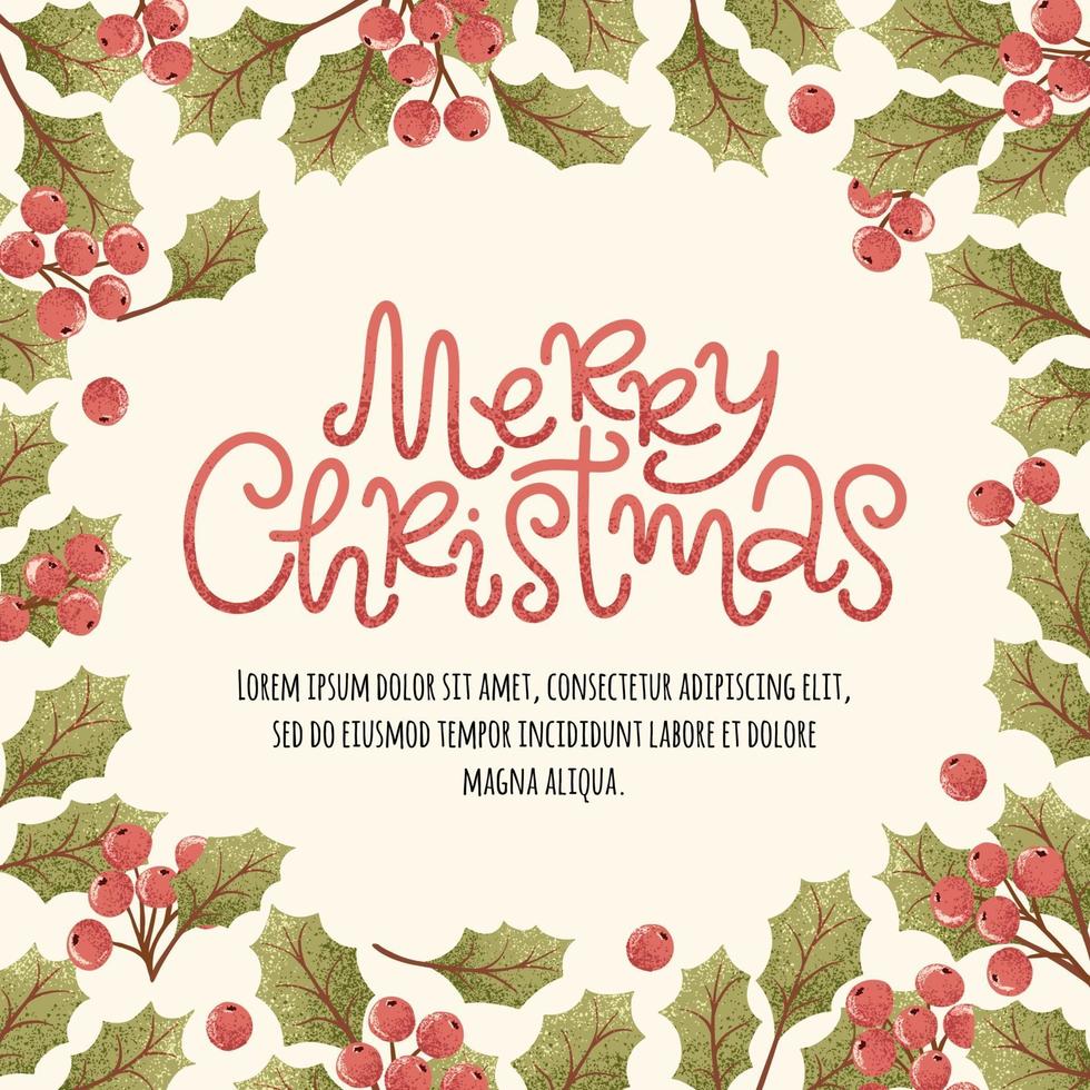 Merry Christmas greeting card vector