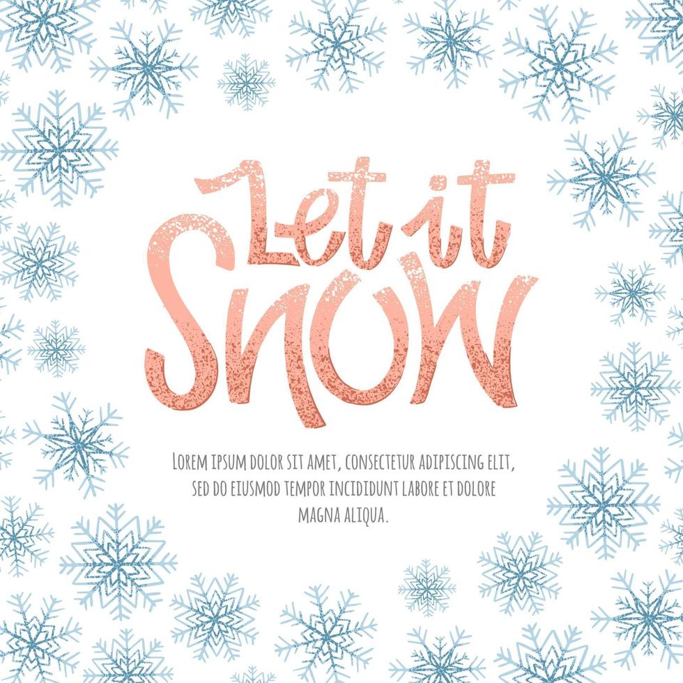 Snow decorative frame vector
