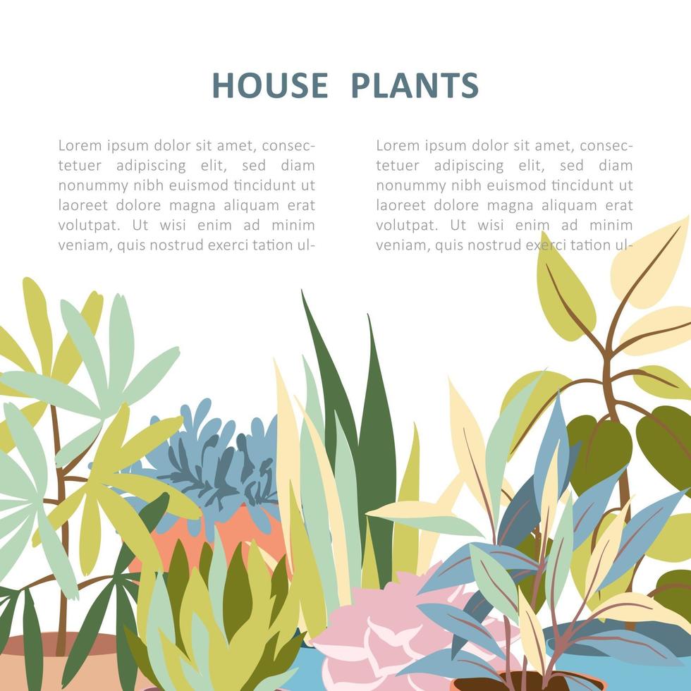 banner de plantas caseras vector