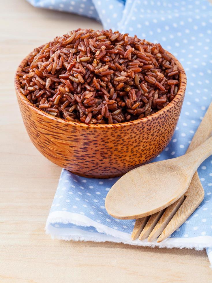 Whole grain rice in a bowl photo