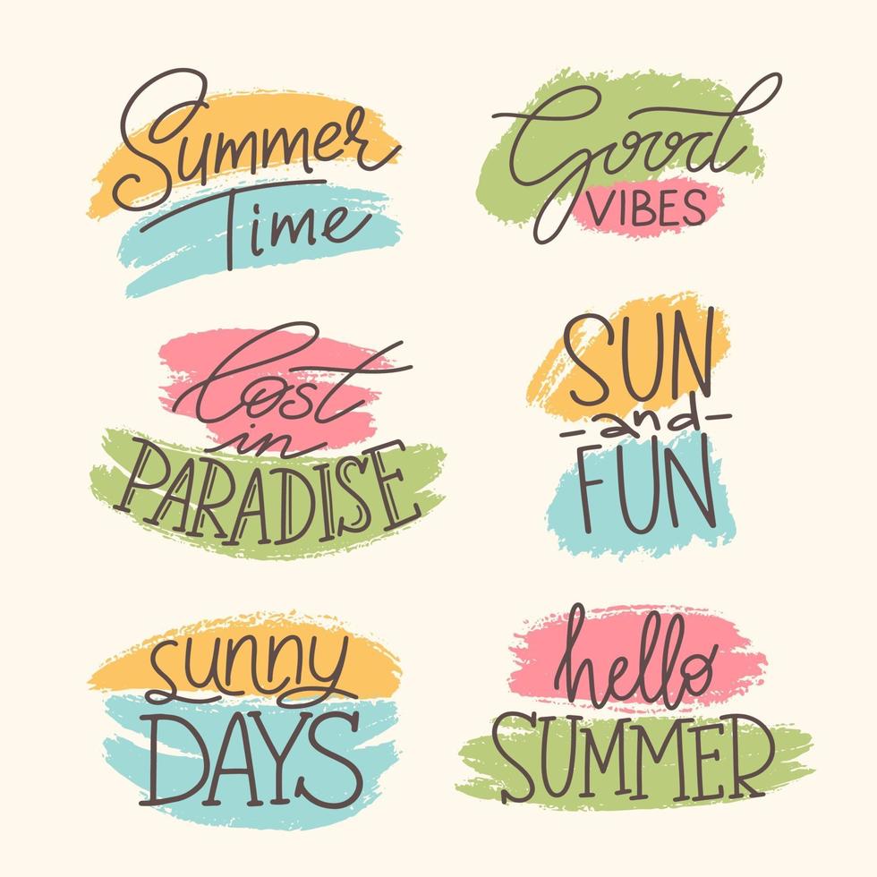 Collection of summer icon vector