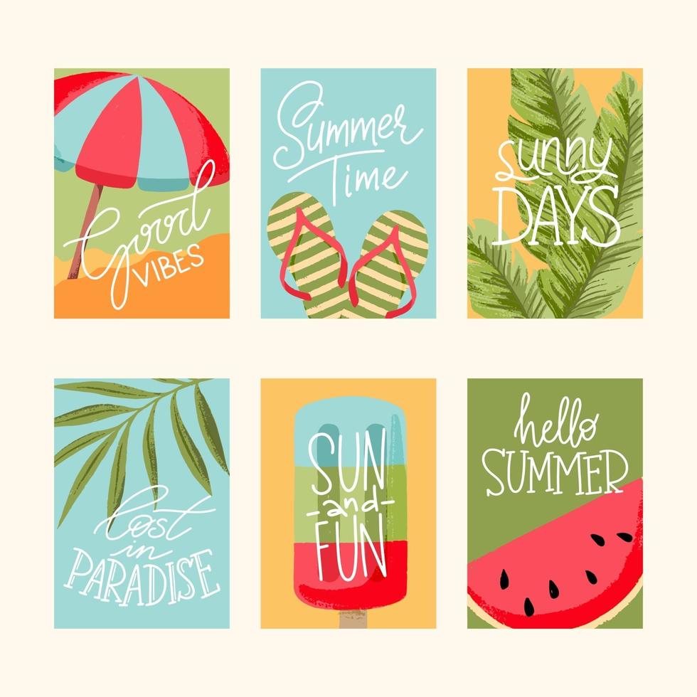 colección de tarjetas de verano vector