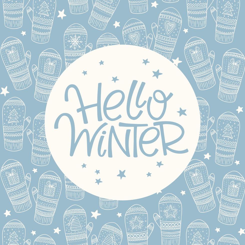 Hello winter background vector