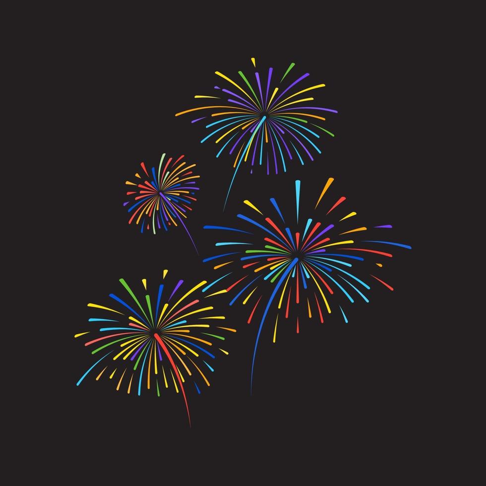 Ilustración de icono de vector de fuegos artificiales