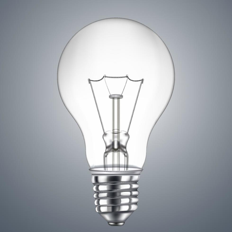 realistic bulb isolated on gray background. vector illustration.