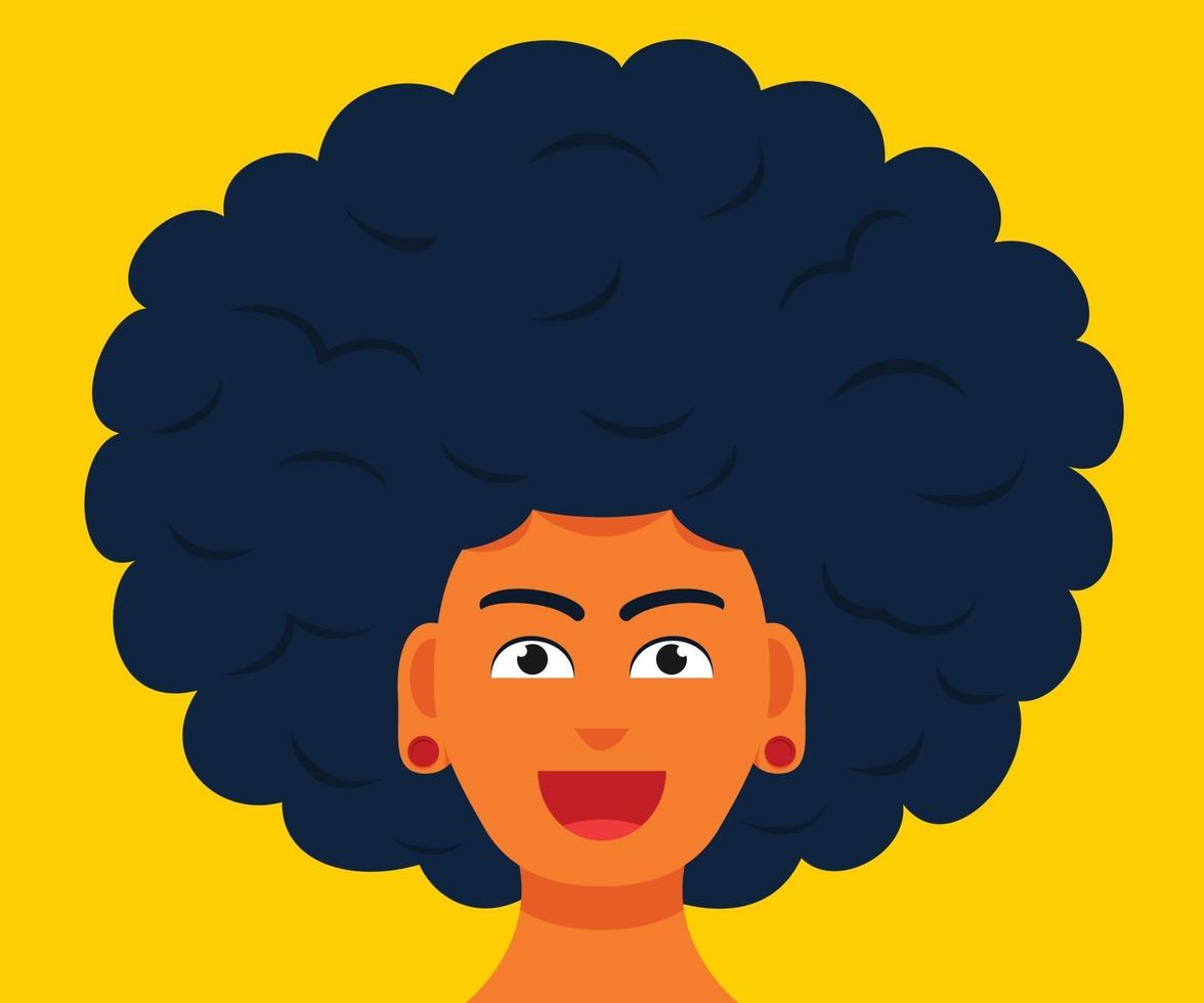 The Man Smiling Face with Big Afro Hair vector